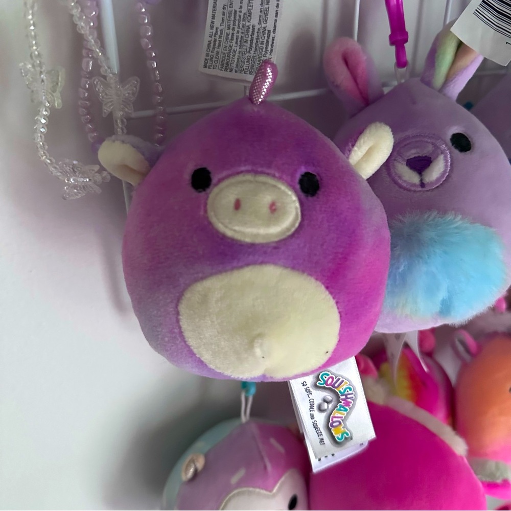 Lola Unicorn Squishmallows Keychain Clip Animal Fantasy Purple Pink